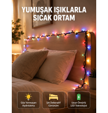 Enerji Tasarruflu Şeffaf Kablo 5 m 50 LED Dekor Işık Yeni Nesil