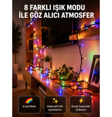 Dekoratif Peri Led 5 m 50 Ampullü Şeffaf Kablo Aydınlatma Yeni Nesil