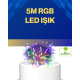 Dekoratif Peri Led 5 m 50 Ampullü Şeffaf Kablo Aydınlatma