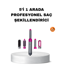 5’i 1 Arada Saç Şekillendirme Seti Negatif İyon Teknolojili ve Hızlı Kurutmalı