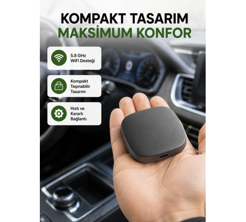 Android Auto Kablosuz Dönüştürücü Hızlı Eşleşme ve Sesli Asistan Destekli Yeni Nesil