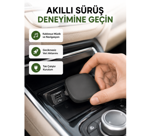 Android Auto Kablosuz Bağlantı Adaptörü 5.8GHz Hızlı WiFi ve Kompakt Tasarımlı Yeni Nesil