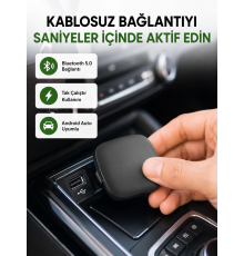 Android Auto Kablosuz Adaptör Bluetooth 5.0 ve 5.8GHz WiFi Destekli Yeni Nesil