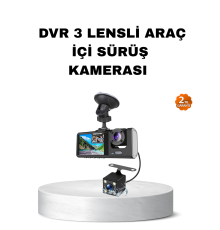 Üç Kameralı Araç İçi Kayıt Sistemi Full HD Gece Görüşlü ve G-Sensör Destekli