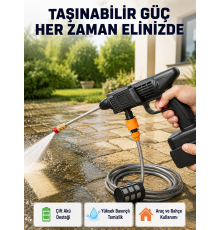 21V Akülü Basınçlı Yıkama Makinesi Çift Akülü ve Hızlı Şarj Özellikli