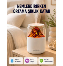 Alev Efektli Ultrasonik Uçucu Yağ Difüzörü 280ml Su Tanklı ve Sessiz Çalışma Özellikli