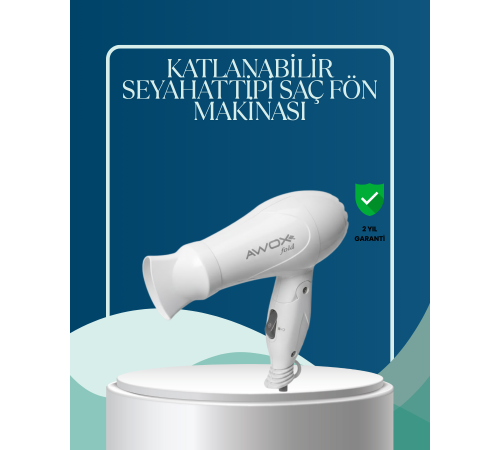 Katlanabilir Seyahat Tipi Saç Kurutma Makinesi Çift Kademeli Ayar