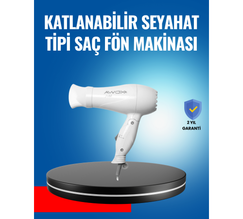 Çift Isı ve Hız Ayarlı Katlanabilir Saç Kurutma Makinesi