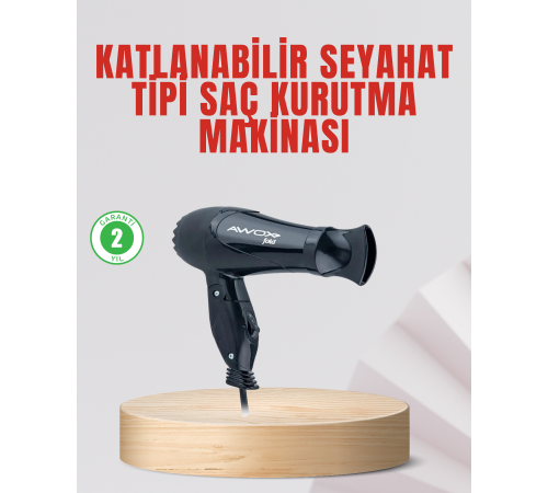 Seyahat Tipi Saç Kurutma Makinesi Katlanabilir Hafif Yapı