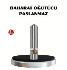 Modern Otomatik Baharat Öğütücü Seti – Pilli, Paslanmaz Çelik, LED Aydınlatmalı