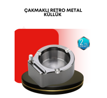 Paslanmaz Çakmaklı Küllük Modern Masa Üstü Aksesuar