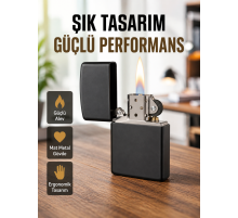 Tasarım Metal Çakmak Minimal Mat Yüzeyli ve Şık Görünümlü