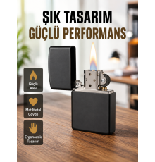 Tasarım Metal Çakmak Minimal Mat Yüzeyli ve Şık Görünümlü
