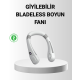 Giyilebilir Boyun Fanı 360° Dairesel Rüzgar ve 5 Kademeli Hız Ayarlı