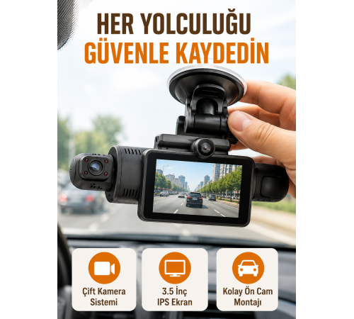 Otomatik Kayıtlı Full HD Araç Kamerası – Döngüsel Kayıt ve Hareket Algılama