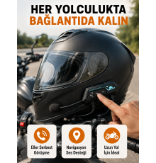 BT22 Kask Bluetooth Kulaklık 5.0 – Suya Dayanıklı, Gürültü Önleyici, Uzun Pil Ömürlü Yeni Nesil