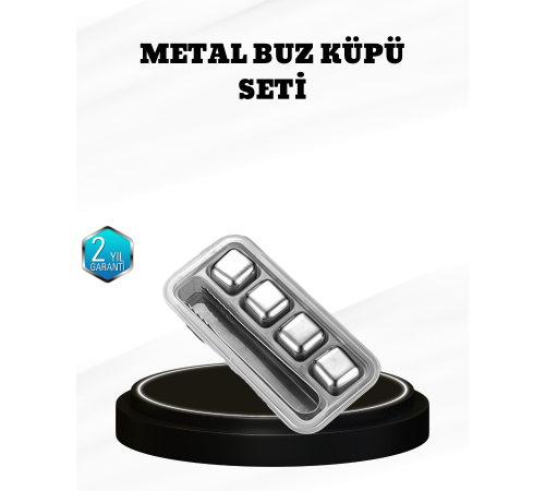 Paslanmaz Çelik Metal Buz Küpü Seti Sulandırmadan Soğutma ve Klips Dahil
