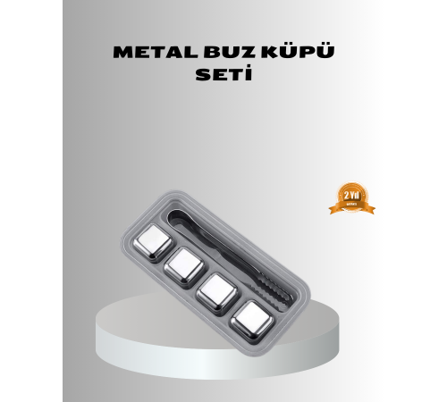 Paslanmaz Çelik Metal Buz Küpü Seti Sulandırmadan Soğutma ve Klips Dahil