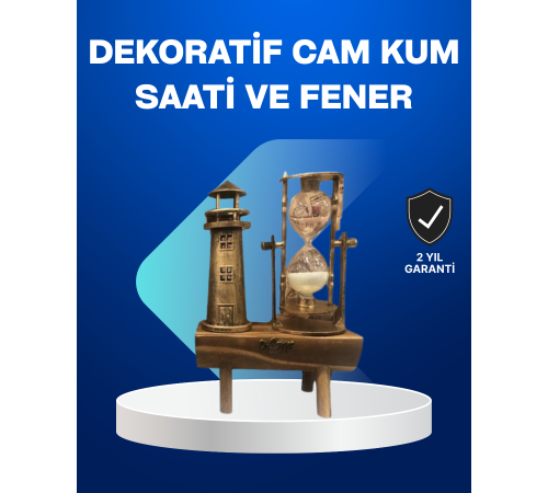 Deniz Feneri Tasarımlı Ahşap Kum Saati – Retro Masa Aksesuarı