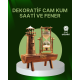 Vintage Kum Saati + Deniz Feneri Modeli – Ahşap Gövdeli Masa Üstü Dekor