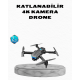 4K Kamera Özellikli Katlanabilir Drone Wi-Fi ve Yükseklik Sabitlemeli