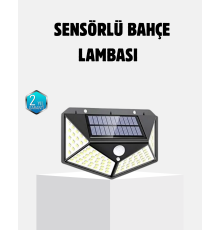 Güneş Enerjili 100 LED Dış Mekan Lamba Hareket Sensörlü, Uzun Süreli Şarj Solar Aydınlatma