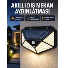 Solar Güçlü 100 LED Bahçe Lambası – Enerji Tasarruflu, Suya Dayanıklı ve Geniş Açılı Işık