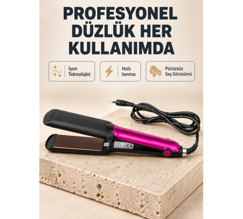 İyonik Saç Düzleştirici – 220°C Isıya Kadar Çıkan, LED Göstergeli ve Eşit Isı Dağılımlı Plaka