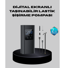 Taşınabilir 80W Kablosuz Lastik Şişirme Pompası Dijital Ekranlı