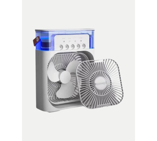 3’ü 1 Arada Mini Klima Fan USB Şarjlı, 7 Renk Gece Lambalı ve Nemlendirici