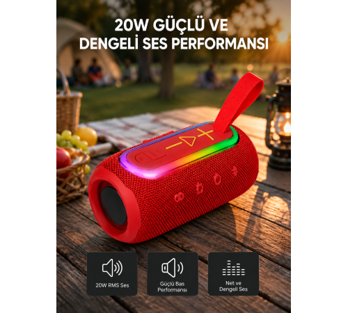 Kablosuz Hoparlör – Bluetooth 5.1, Güçlü Bas ve 10 Metre Menzil