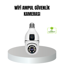 WiFi Ampul Güvenlik Kamerası 1080P Full HD Gece Görüşlü ve Hareket Algılamalı