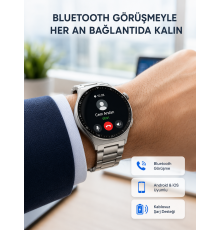 Akıllı Saat NFC – Bluetooth Arama ve Kablosuz Şarj Özellikli
