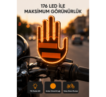 El Hareketiyle Kontrol Edilen 176 LED Amber Güvenlik Lambası