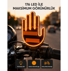 El Hareketiyle Kontrol Edilen 176 LED Amber Güvenlik Lambası
