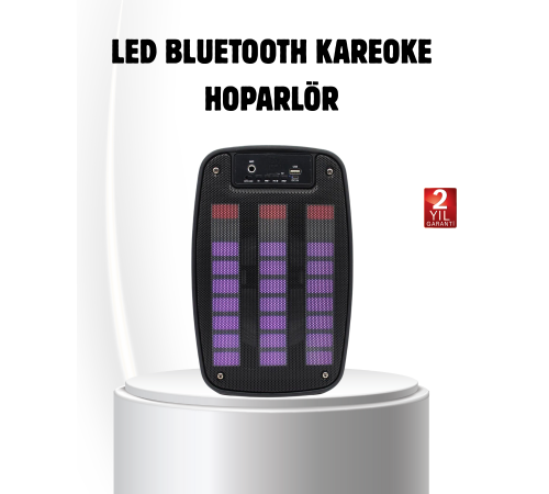 6.5” LED Işıklı GTS 1793 Bluetooth Hoparlör Güçlü Bass ve FM Destekli