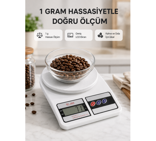 LCD Ekranlı Hassas Dijital Mutfak Terazisi – 5kg Kapasite, 1g Hassasiyet Yeni Nesil