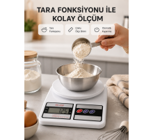 Hassas Dijital Mutfak Tartısı 1g Doğruluk, LCD Ekran, Otomatik Kapanma Yeni Nesil