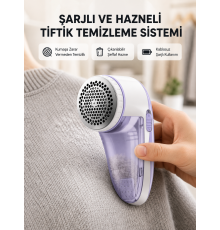 Şarjlı Tiftik Temizleyici – Çıkarılabilir Hazneli, Anti-Statik Fırçalı, USB Şarjlı