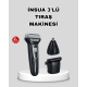 İnsua 3’lü Tıraş Makinesi – 3 Farklı Kesim Başlığı, Güçlü Motor, 60 Dakika Kullanım