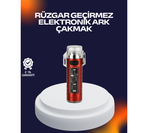 USB Şarjlı Rüzgar Geçirmez Elektrikli Çakmak El Fenerli