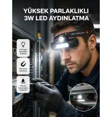 Kamp ve Doğa İçin Şarjlı LED Baş Feneri – Mıknatıslı, Su Geçirmez