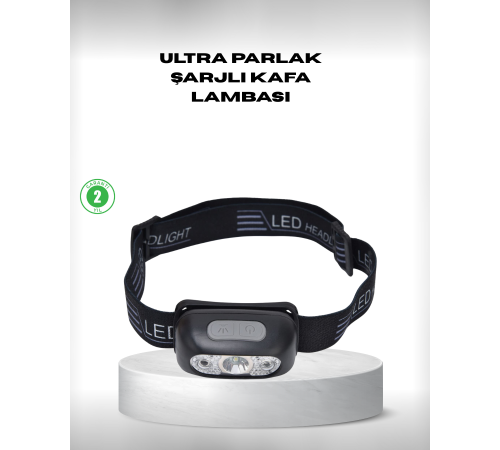 Gece Balıkçılığı İçin Ultra Parlak Şarjlı Kafa Lambası | 4 Işık Modu + USB Şarj