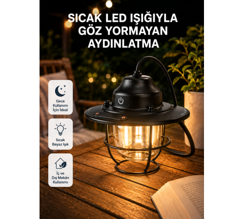 Taşınabilir Retro Çam Konisi Kamp Lambası Gece Işığı Su Geçirmez