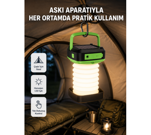 Şarjlı LED Lamba – Dokunmatik Sensörlü, 3 Kademeli Parlaklık