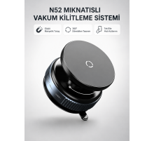 Mıknatıslı Araç Telefon Tutucu Vakum Teknolojili 360° Ayarlanabilir