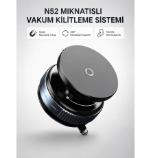 Mıknatıslı Araç Telefon Tutucu Vakum Teknolojili 360° Ayarlanabilir