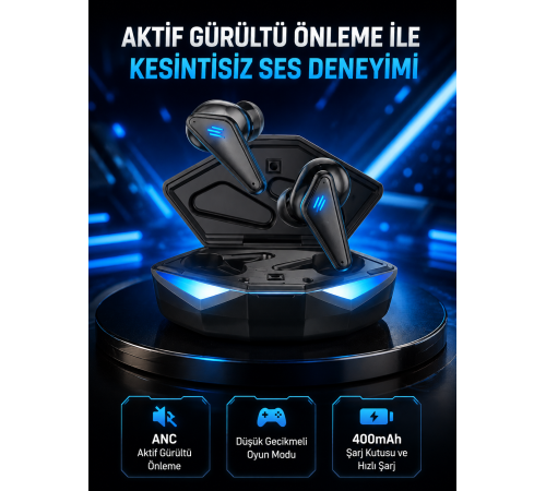 Profesyonel Bluetooth 5.0 Kulaklık – Dokunmatik Kontrol, 3D Surround Ses