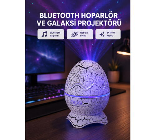 Dinozor Yumurta Gece Lambası Projektör – 14 Renk Seçeneği