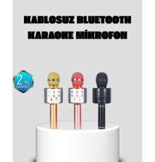Taşınabilir Karaoke Mikrofon – Bluetooth, USB ve AUX Girişli